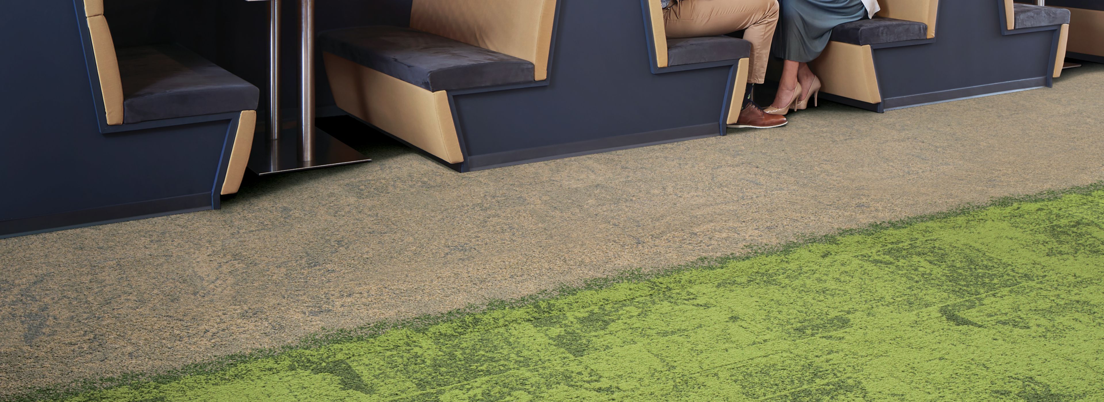 Interface UR101, UR102 and UR103 carpet tile in meeting space with booths image number 1